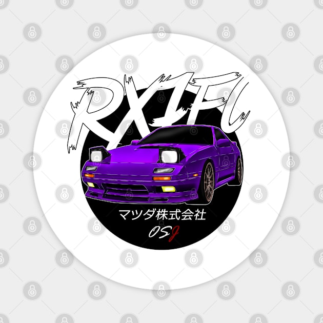 JDM RX-7 [FC] Purple Black Sun Edition Magnet by OSJ Store